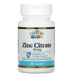 21st Century Zinc Citrate 50 mgs (60 Caps)
